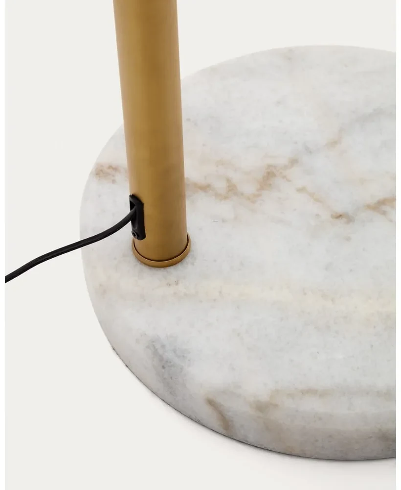 Stojacia lampa v zlatej farbe s kovovým tienidlom (výška 185 cm) Madali – Kave Home