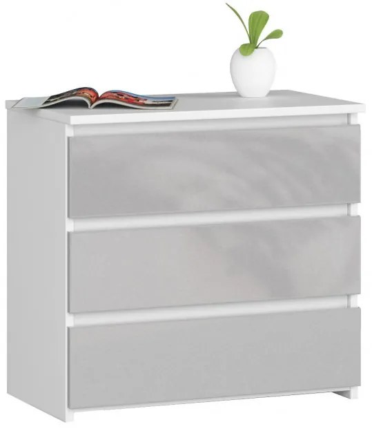 Nočný stolík CL3 60 cm biely / metalický, lesk