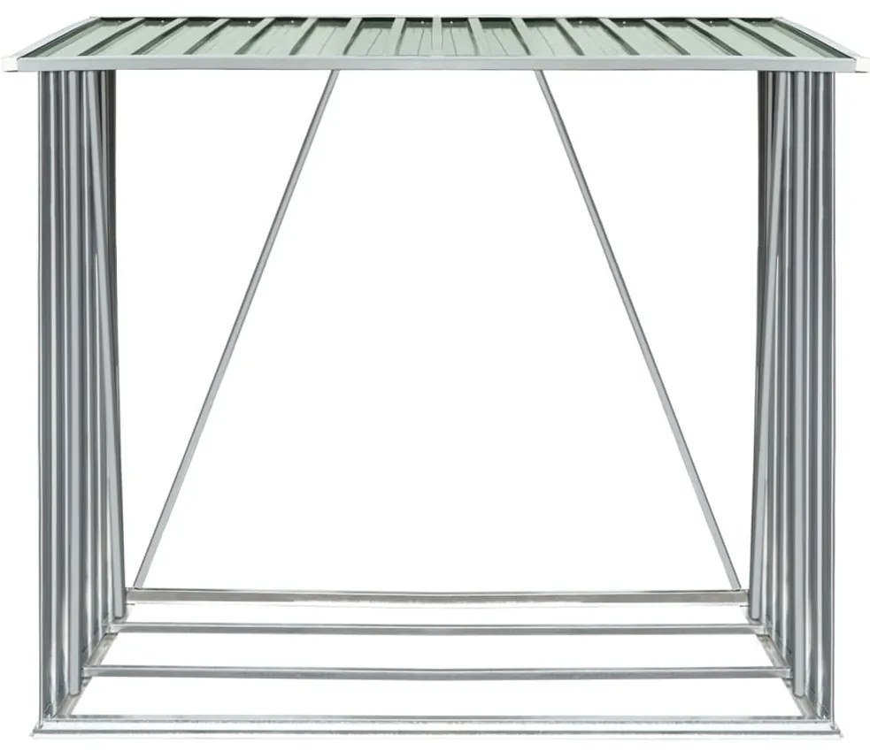 Záhradná kôlňa na drevo z galvanizovanej ocele 163x83x154 cm zelená