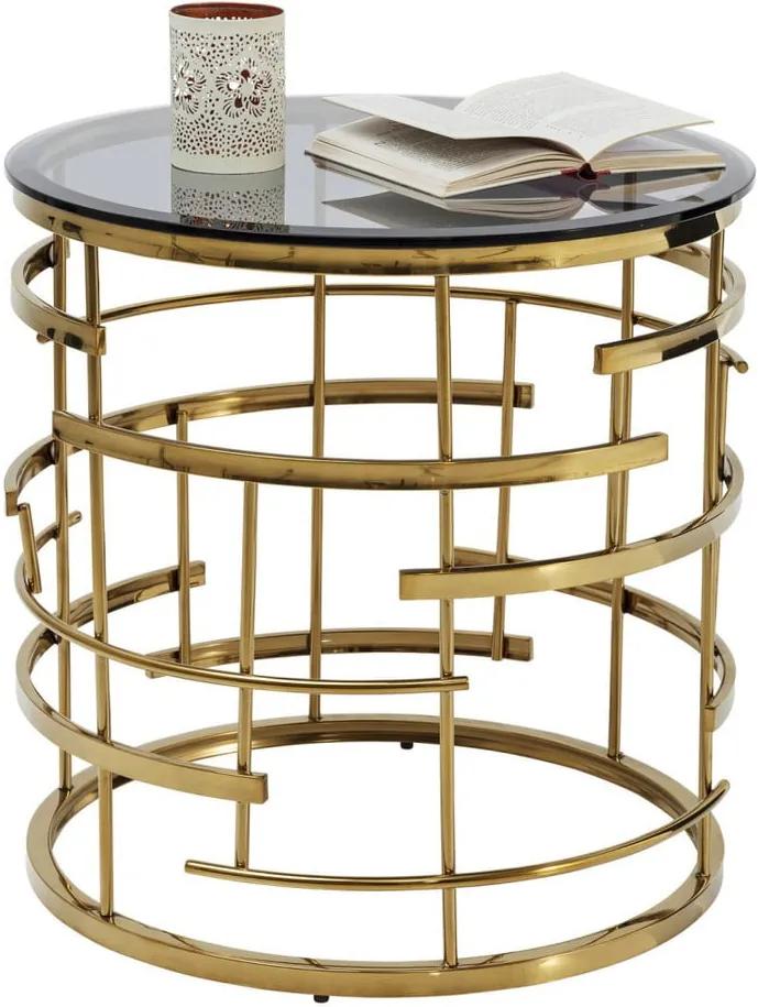 Odkladací stolík v zlatej farbe Kare Design Jupiter, ⌀ 55 cm