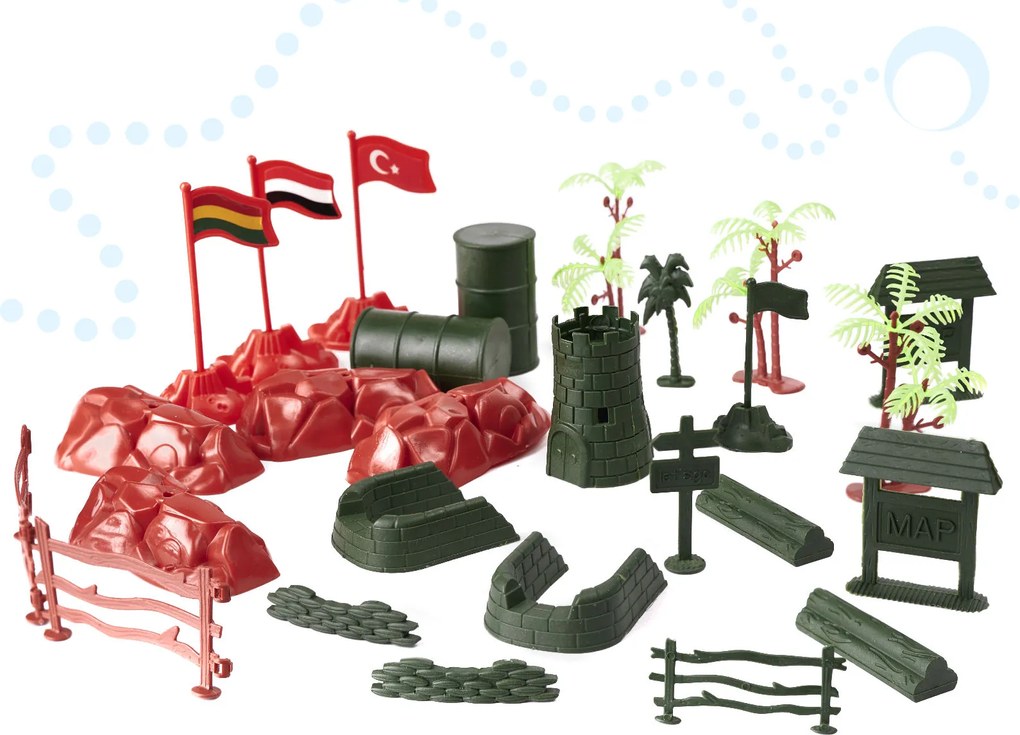 KIK 307-dielna sada vojenských figúrok a vozidiel pre deti – tanky, rakety