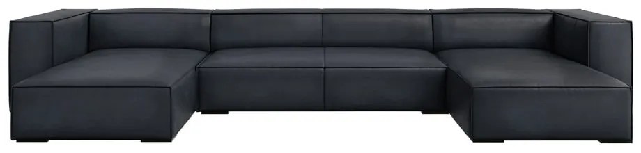 Tmavomodrá kožená rohová pohovka (do tvaru "U") Madame – Windsor &amp; Co Sofas