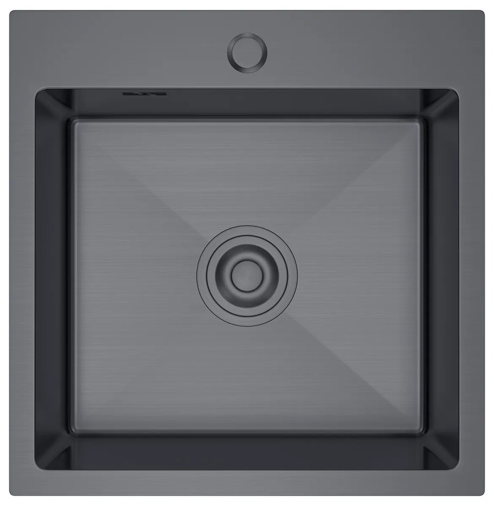 Erga HD, 1-komorový oceľový drez 500x450x210 mm, grafitová, ERG-MLS-HD5045B