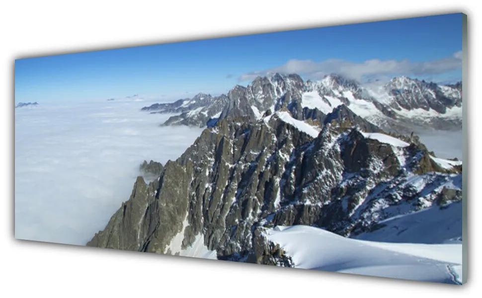 Obraz na akrylátovom skle Hora hmla krajina 125x50 cm