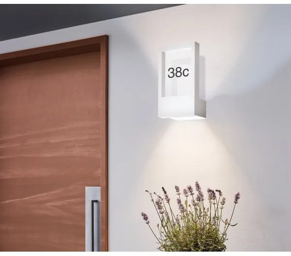 Eglo 98143 - Domové číslo MONTEROS 1xE27/28W/230V IP44 biela