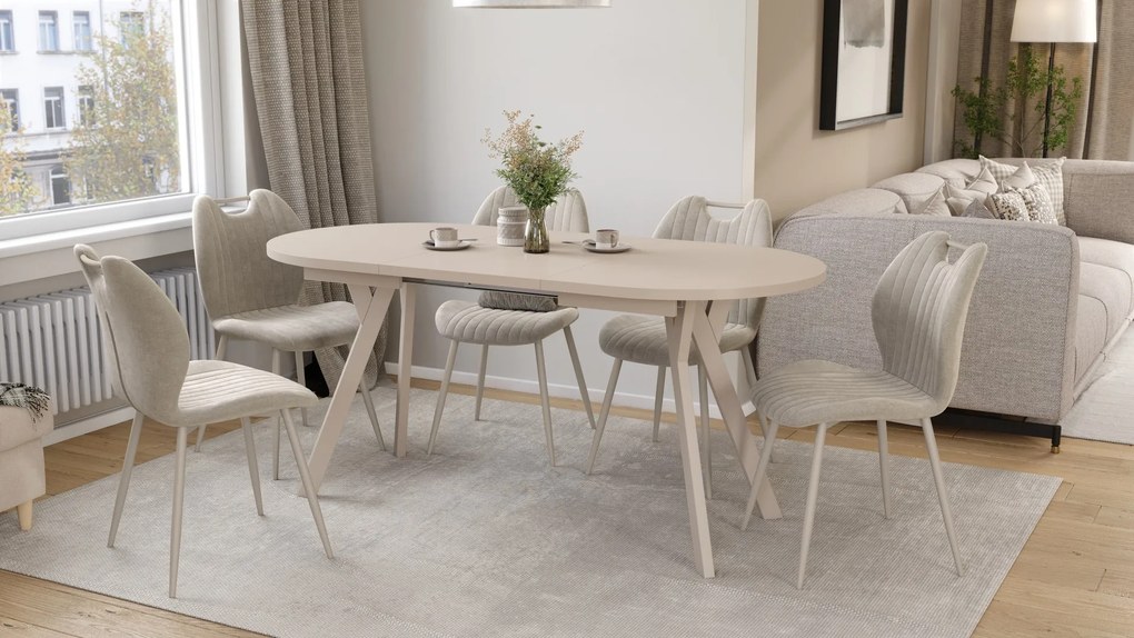 Mazzoni ALMO Kašmír / kašmírové nohy - OVÁLNY ROZKLADACÍ STÔL 120-220 cm PRE 10-12 OSÔB