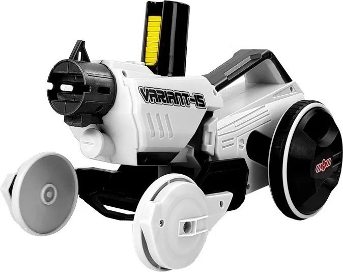 LEAN Toys Odpaľovacia pištoľ Auto 2 v 1 Diaľkovo ovládané penové disky biele 2,4 G