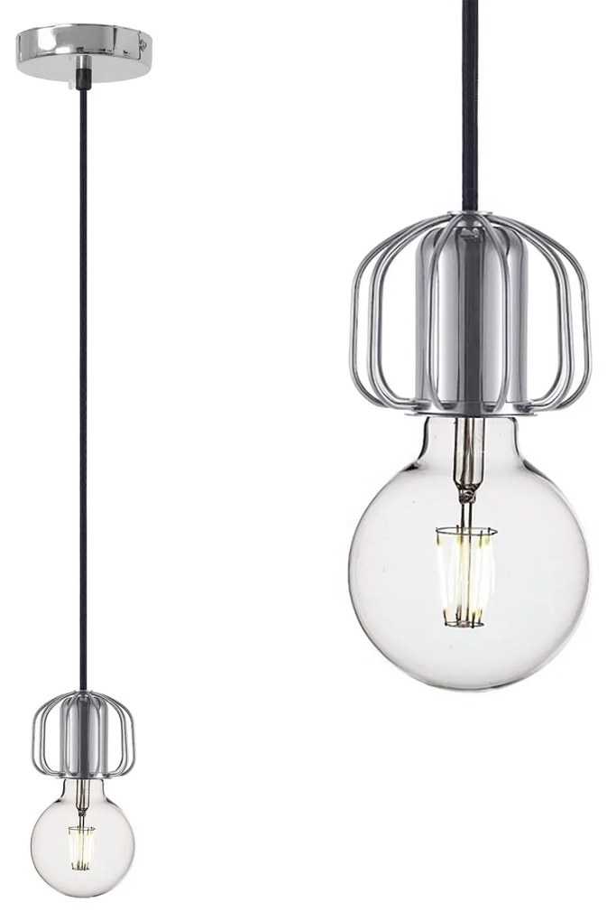 Toolight - Stropná lampa 1xE27 APP594-1CP, chrómová, OSW-09891