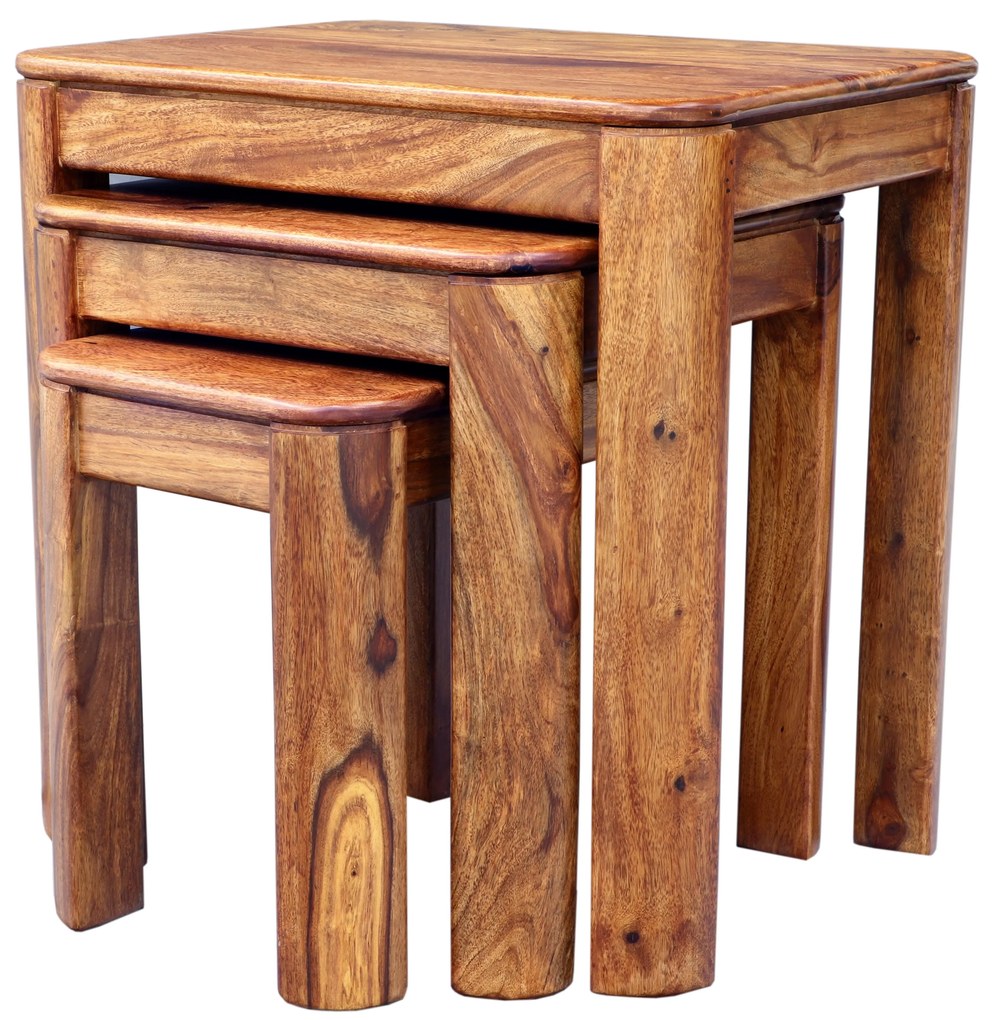 furniture-nabytek.cz - Odkladacie stolíky Tina 3 ks z indického masívu palisander