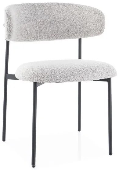 Béžová jedálenská stolička ELTON s čiernymi nohami