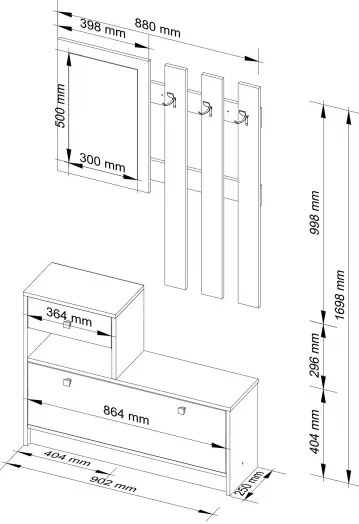 Predsieňová zostava wenge