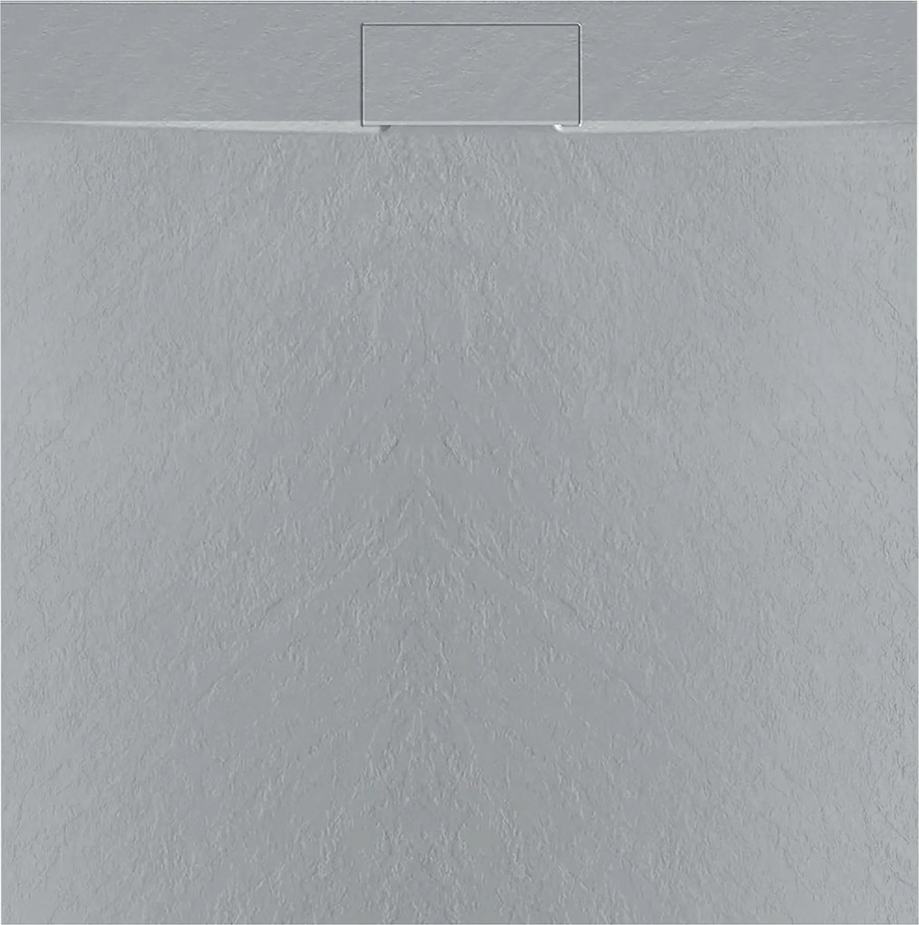 Štvorcová sprchová vanička z SMC kompozitu REA BAZALT 90x90 cm, sivá