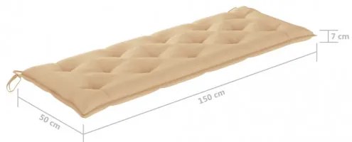 vidaXL Stohovateľná záhradná lavička s podložkou 159 cm tíkový masív-