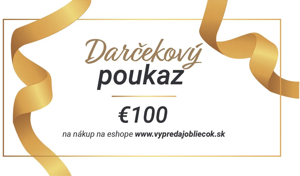 Darčekový poukaz na 100 € Forma poukazu: Elektronický