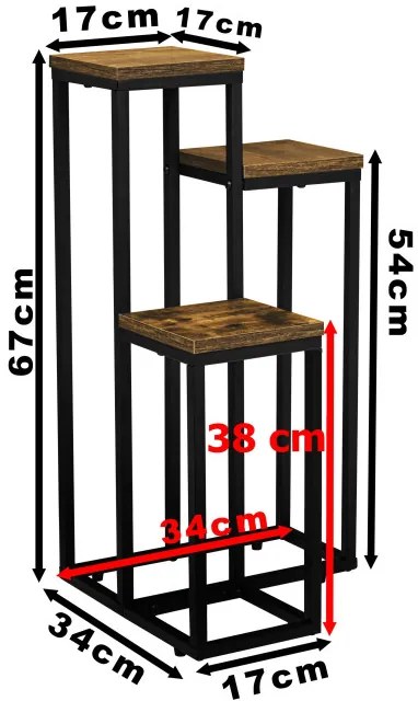 Stojan na kvety MUNIR RUSTIC čierny