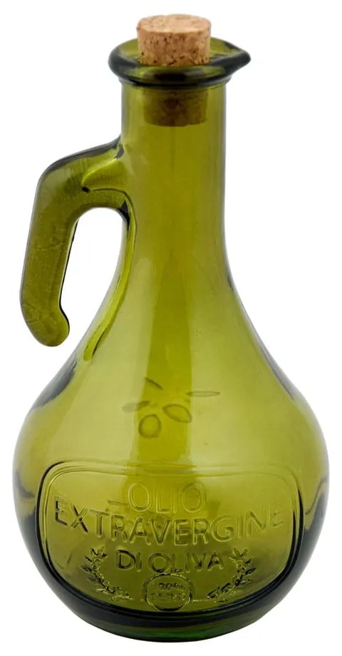 Zelená fľaša na olej z recyklovaného skla Ego Dekor Olive, 500 ml