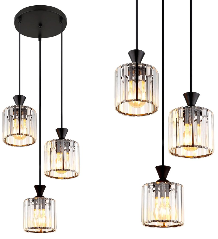 Toolight Toolight, závesné svietidlo 3xE27, EBT025-3CP, čierna, OSW-01225