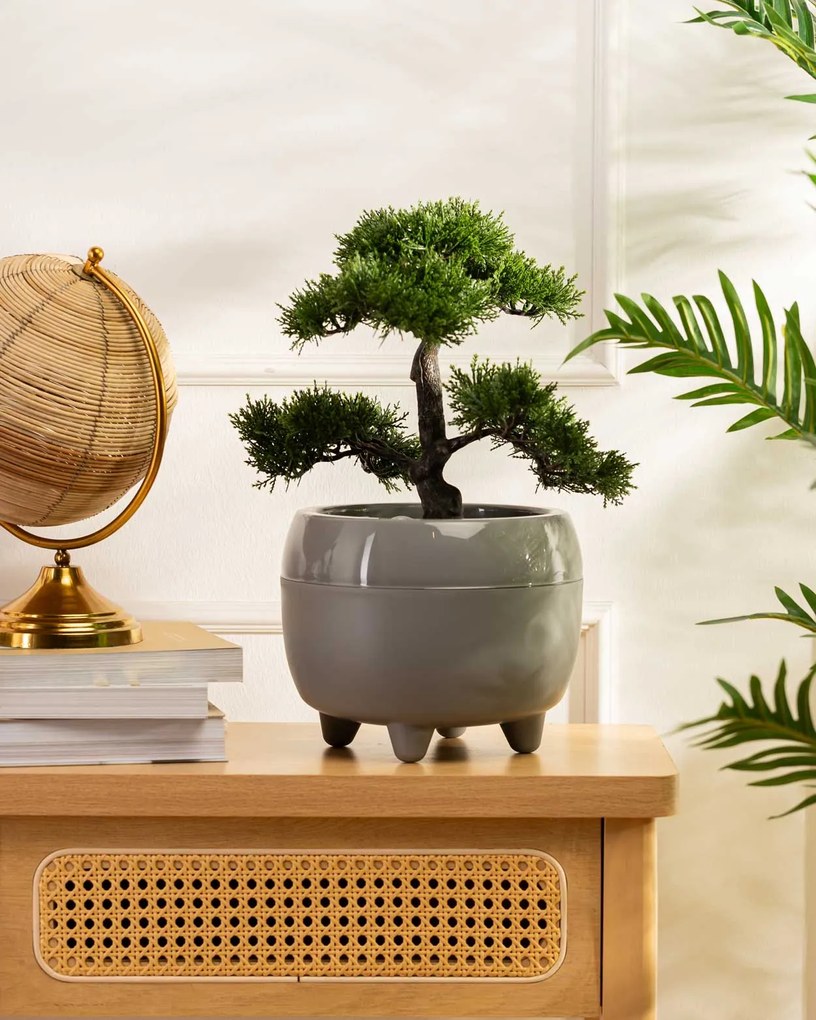 PLASTOVÝ KVETINÁČ BOTANICA SADA 2KS 30X24 CM+23X18,5 CM SIVÁ