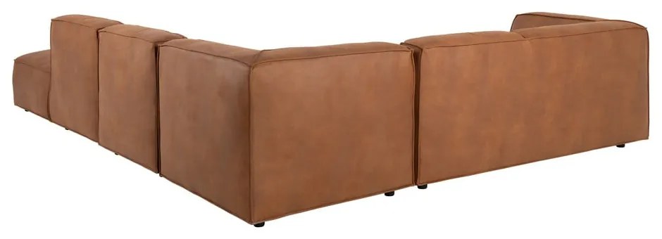 Koňakovohnedá rohová pohovka z imitácie kože (pravý roh) Fairfield Kentucky – Bonami Selection