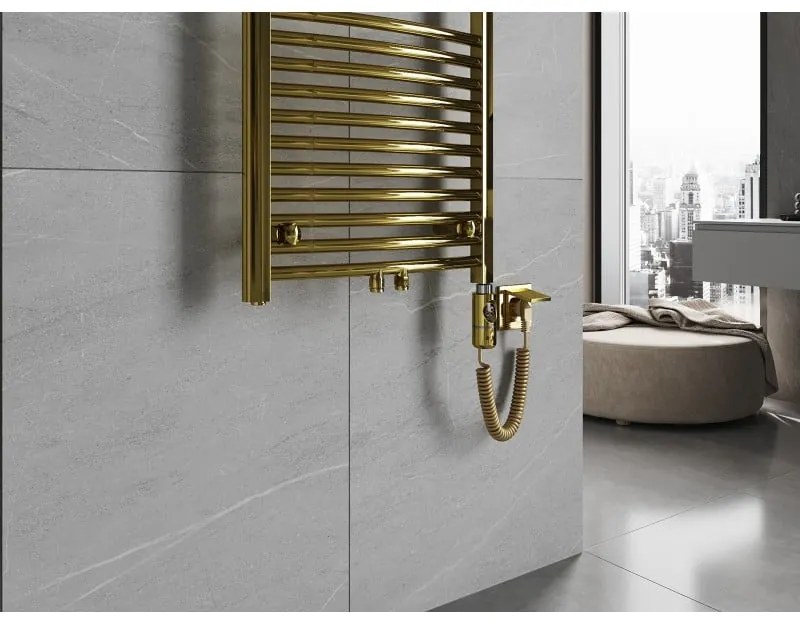 Mexen Ares, elektrické vykurovacie teleso 1500x600 mm + vykurovacia tyč 600 W, zlatá lesklá, W102-1500-600-2600-50