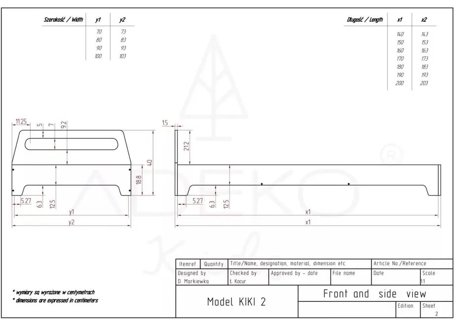 Detská posteľ 70x140 cm Kiki 2 - Adeko