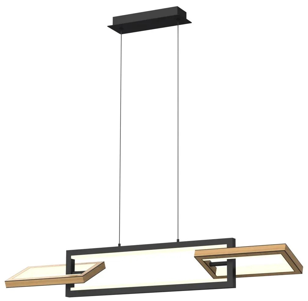 Wofi 7022-306- LED Stmievateľný luster na lanku MATERA LED/30W/230V čierna/hnedá