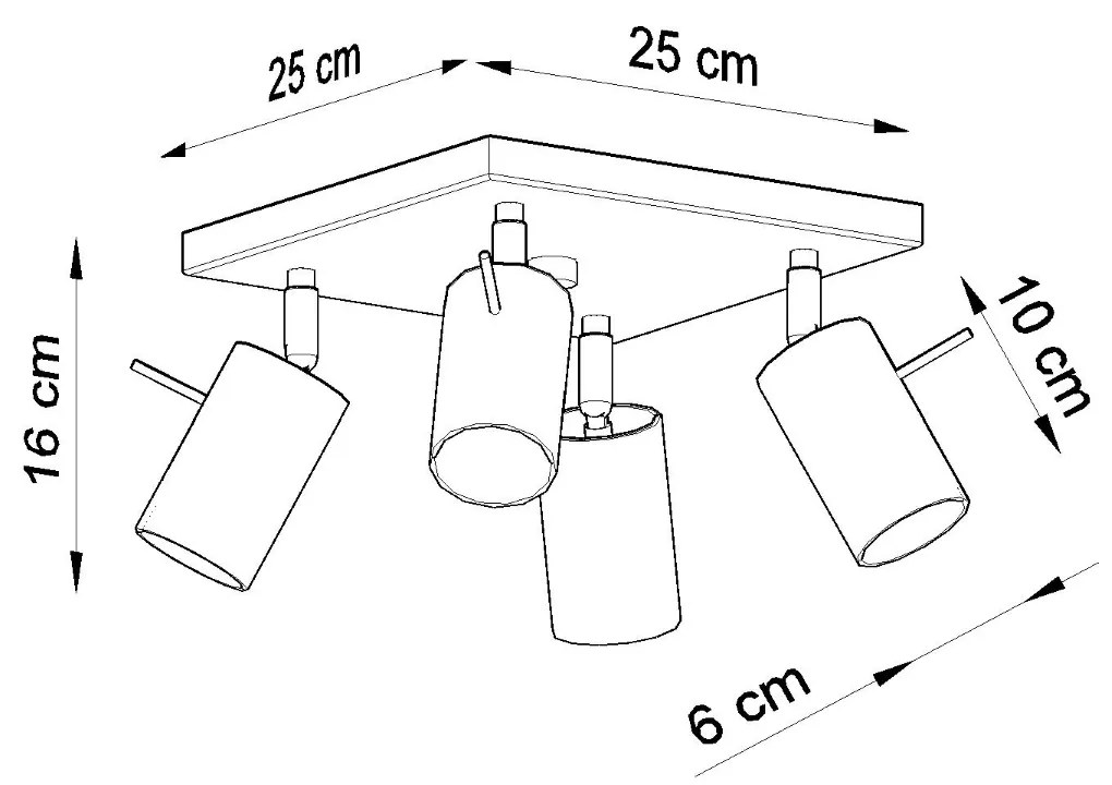 Stropné svietidlo RING 4 sivé