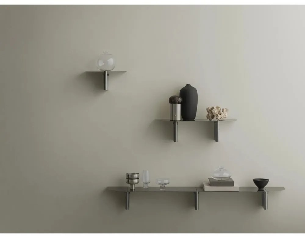Sivá oceľová polica 60 cm Oru – Blomus