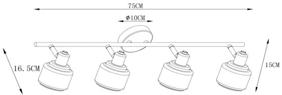 Lucide 77979/04/30 - Bodové svietidlo BJORN 4xE14/40W/230V čierna