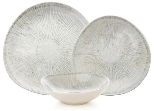 Jedálna sada 24 ks sivá/porcelán