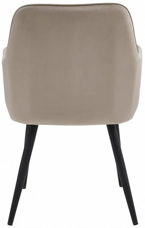Kreslo NANA - tmavý béžový zamat / čierne nohy