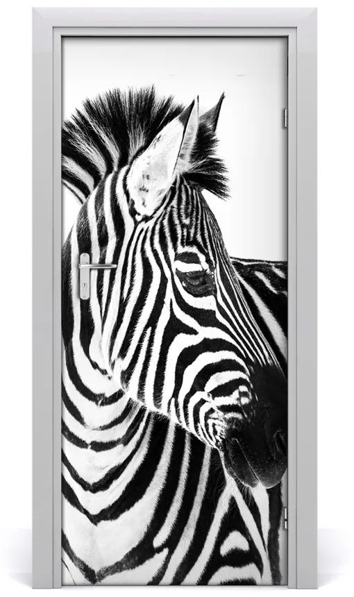 Samolepiace fototapety na dvere Zebra v snehu 75x205 cm