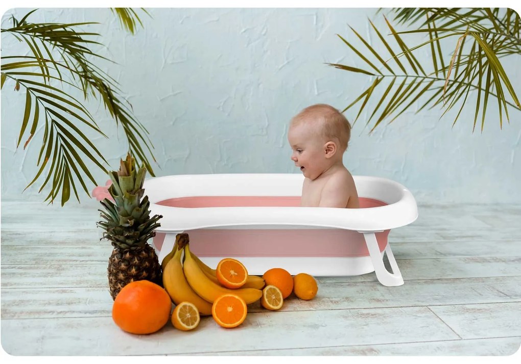 Ricokids Vanička pre novorodencov s teplomerom RK-280 bielo-ružová