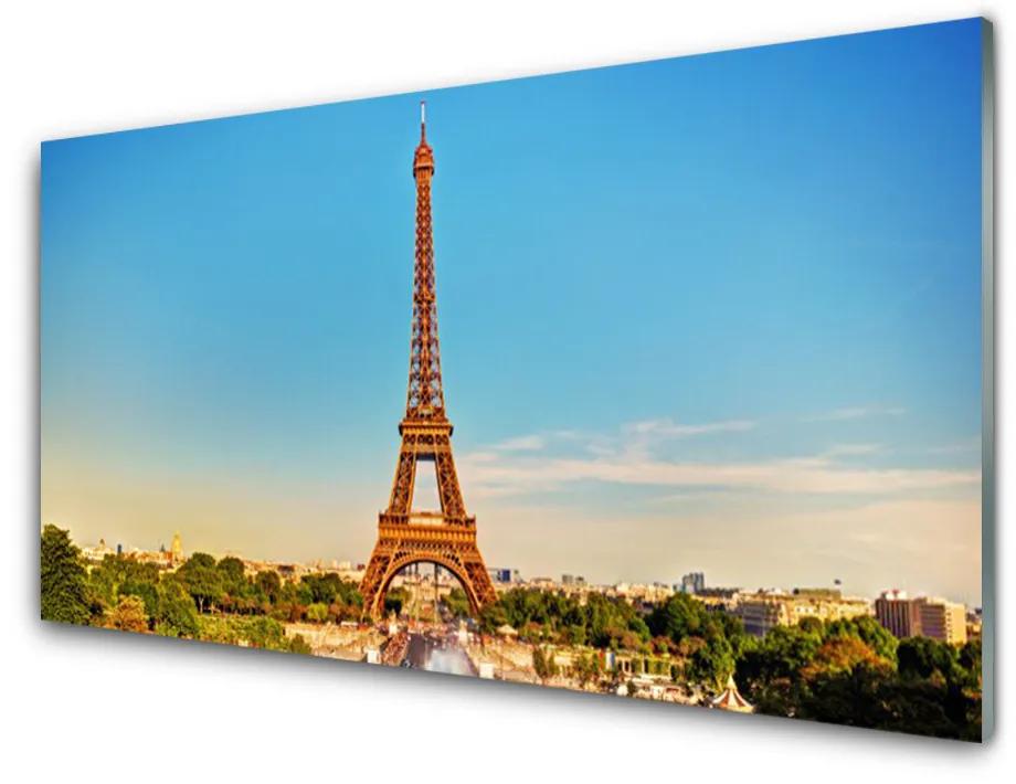 Sklenený obklad Do kuchyne Eiffelová veža paríž 120x60 cm