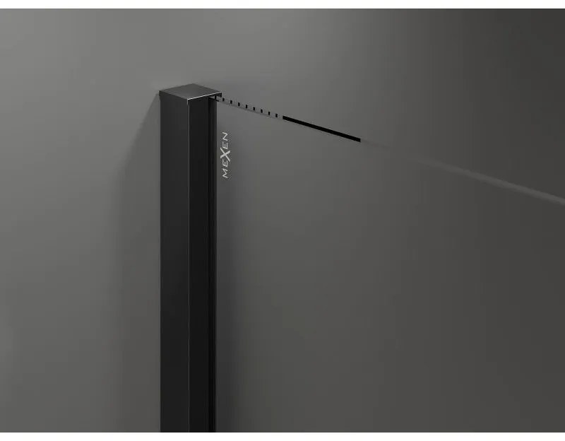 Mexen Velar, posuvné dvere do otvoru 90x200 cm, 8mm číre sklo, čierna matná, 871-090-000-01-70