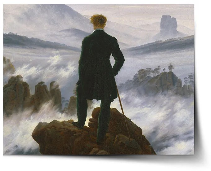 Sablio Plagát Pútnik nad morom hmly - Caspar David Friedrich - 60x40 cm