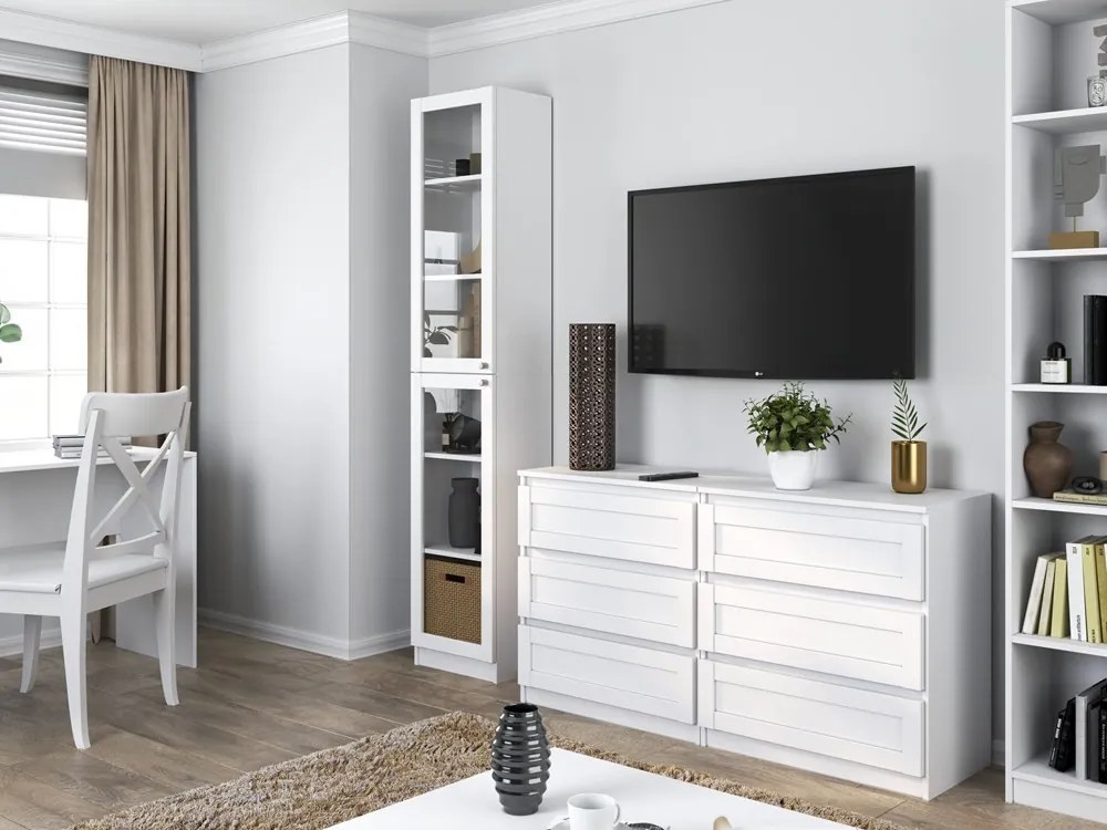 Vitrína Preposso 1 (biela). Akcia -19%. Vlastná spoľahlivá doprava až k Vám domov. 1132521