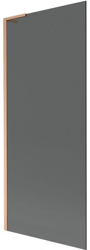 Mexen Next L, 1-krídlová vaňová zástena 80 x 150 cm, 6mm šedé sklo, medený profil, 895-080-000-03-40-65