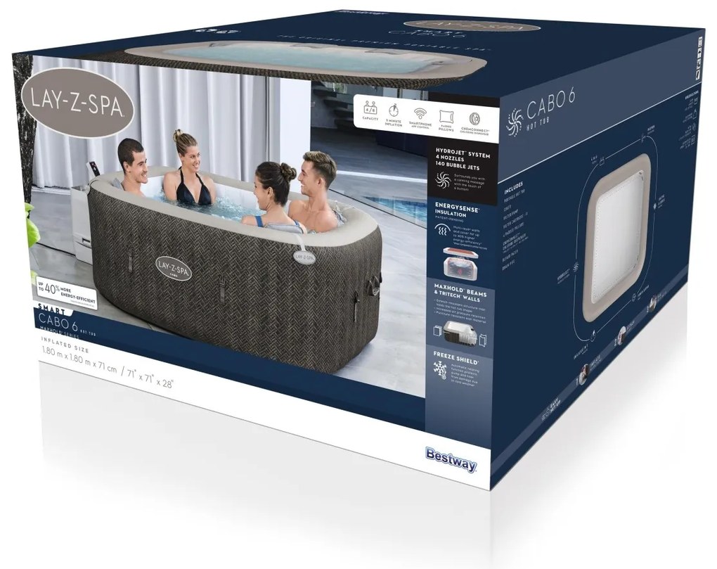 Lay-Z-Spa Cabo SMART HydroJet Jacuzzi BESTWAY 6001R