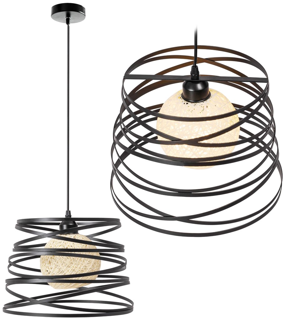 Toolight - Moderné závesné svietidlo 1xE27 181691, čierna, OSW-00109