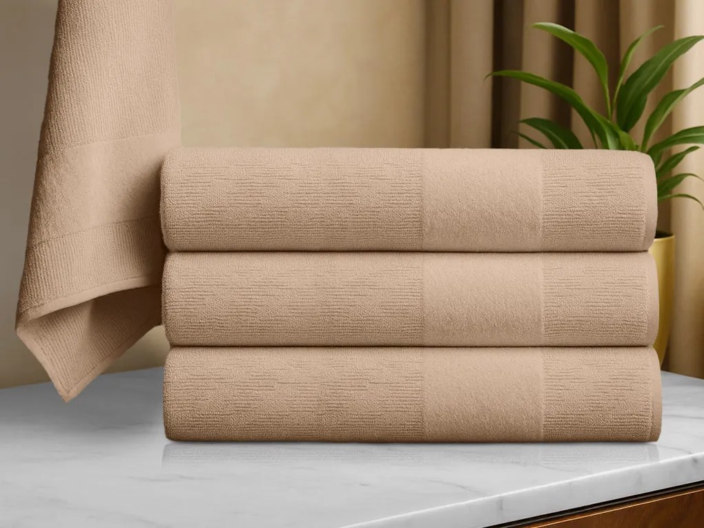 Osuška CARRARA 70x140 cm svetlohnedá, 100% bavlna