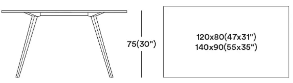 MILANO H75 DIZAJNOVÝ STÔL 140 x 90 cm