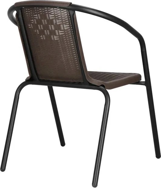 Kovová záhradná súprava Springos – 2 stoličky a stôl so sklenenou doskou