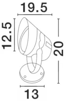 Vonkajšie LED lampa North 13 tmavo sivé