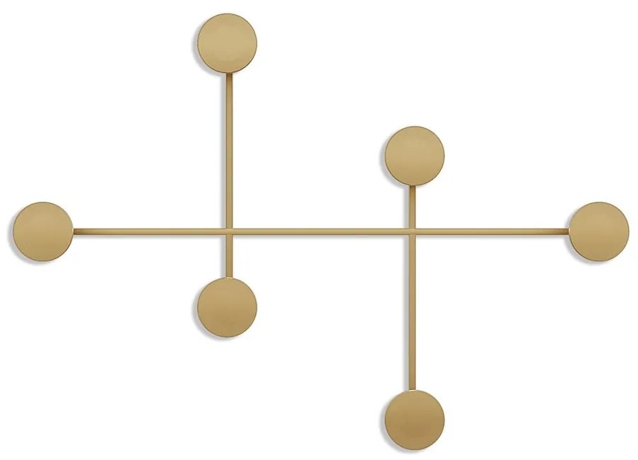 Kovový nástenný vešiak v zlatej farbe Dama-A – Kalune Design