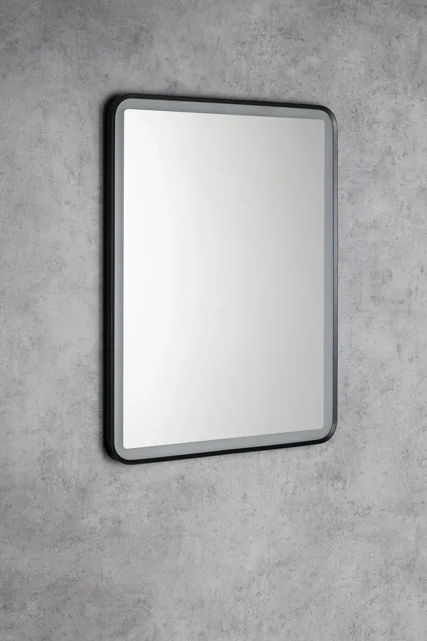 Aqualine Aqualine, SWIDA zrkadlo s LED osvetlením 60x80cm, dotykový senzor, stmievateľné, čierna matná, SW060