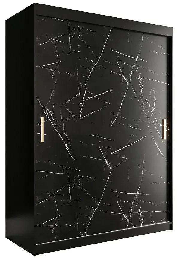 Skriňa Marmur T 150 čierna/mramor čierna