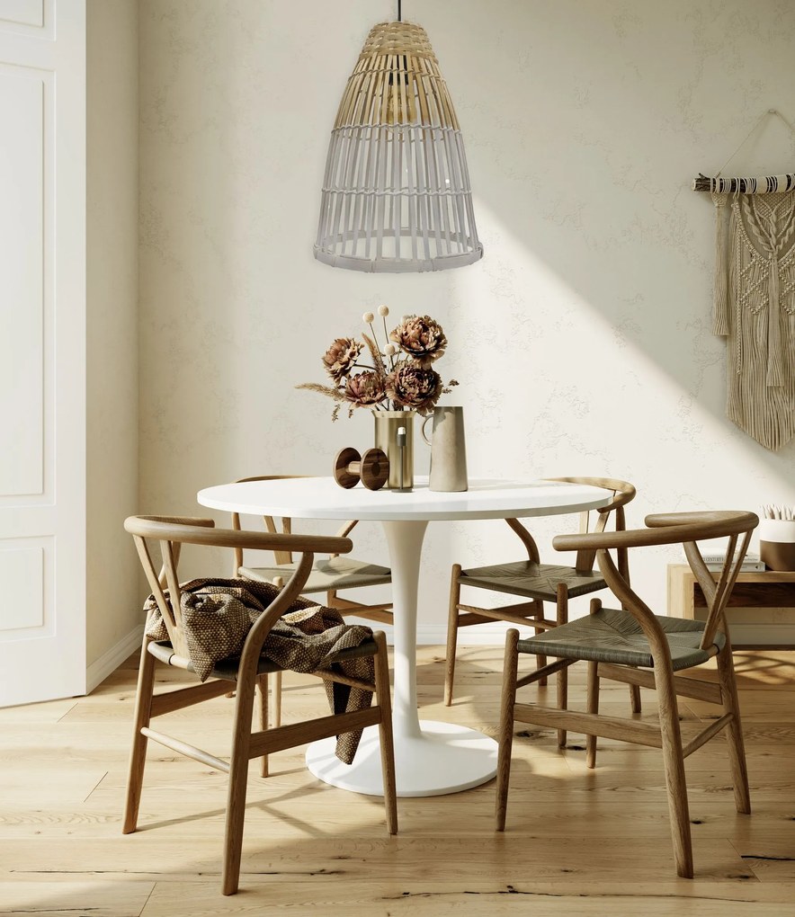 Toolight Toolight, stropné svietidlo 1xE27 APP1329-1CP, biela-hnedá, OSW-02463