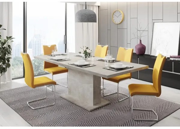 Rozkladací jedálenský stôl STRAP šedý betón