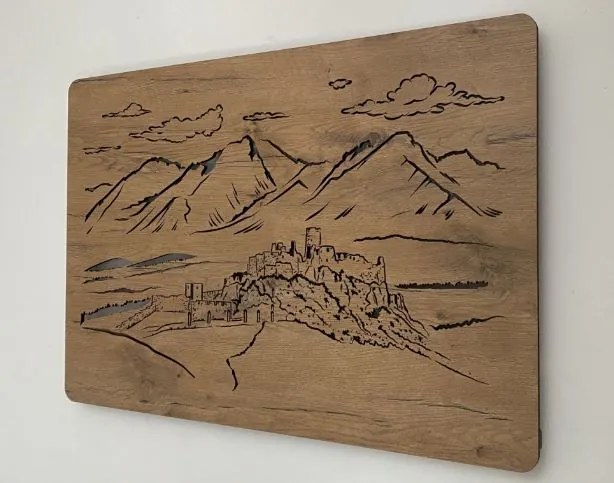 Podsvietený obraz Spišský hrad na batériu